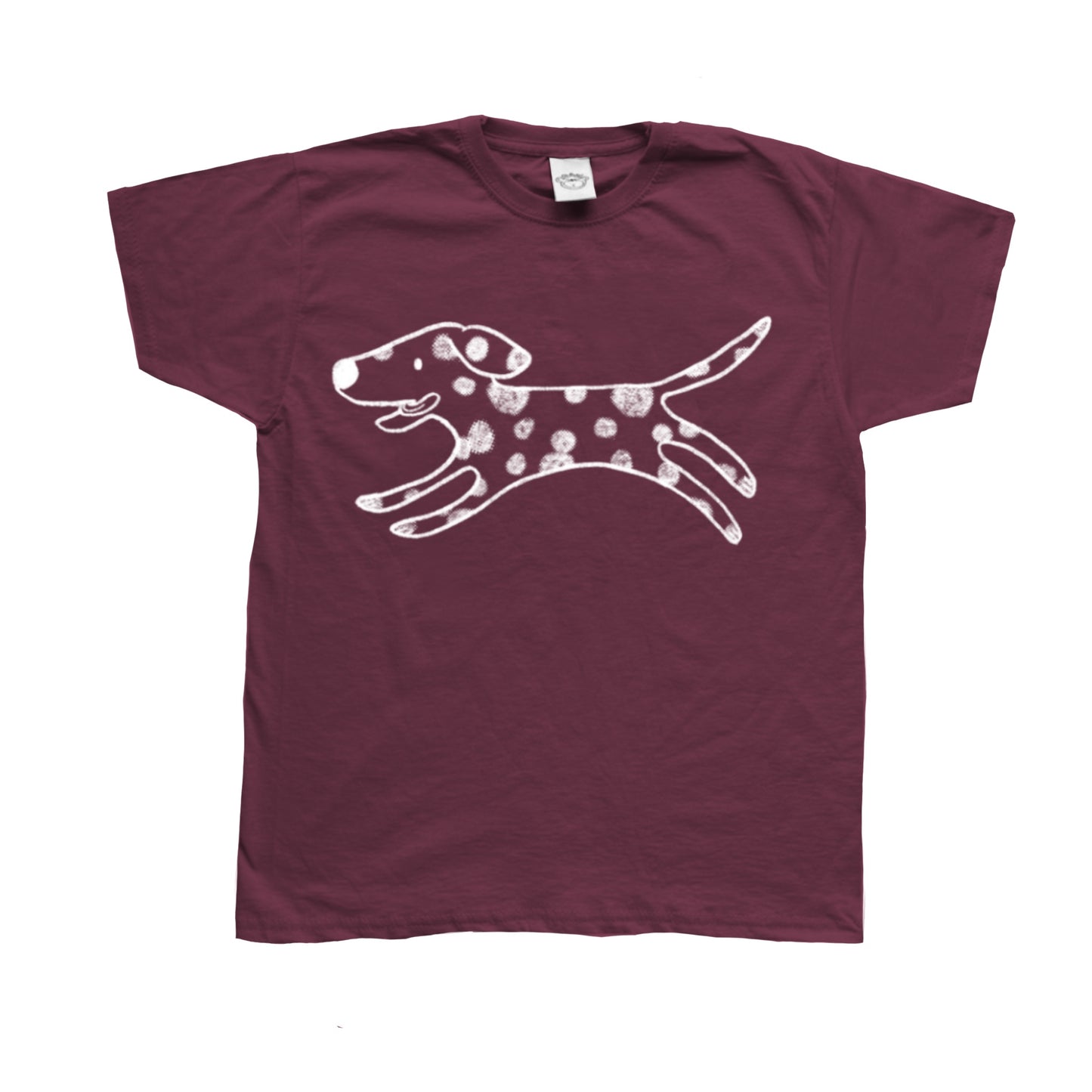 Polka dot Dalmatian burgundy tee
