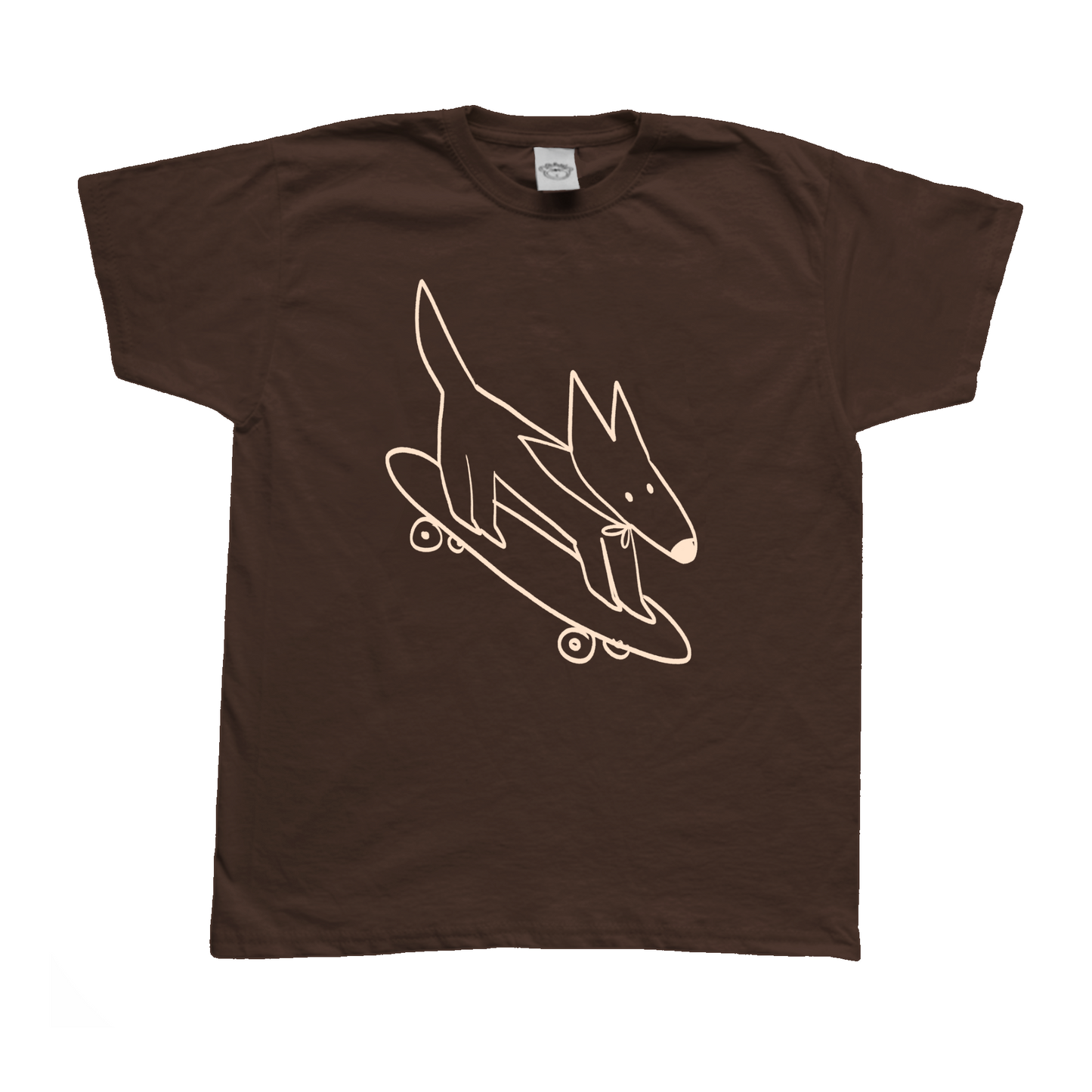 Skater dog brown tee