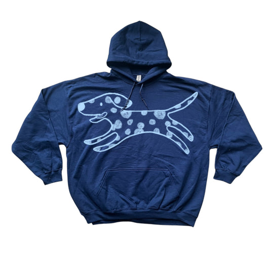 MEGA Polka dot dalmatian dog navy hoodie