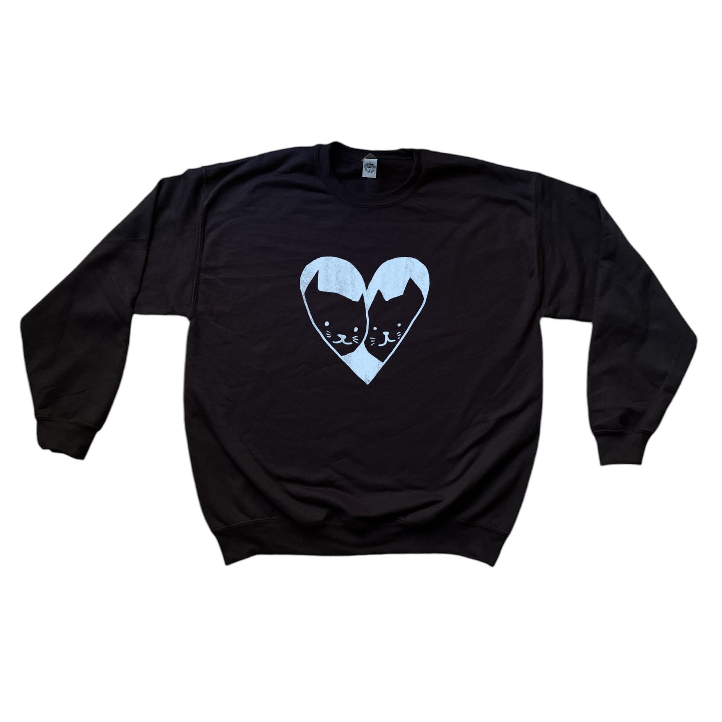 2 cats in love black Sweatshirt