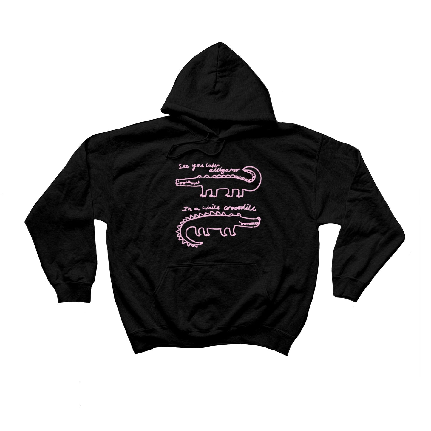 See you later alligator, in a while crocodile black hoodie