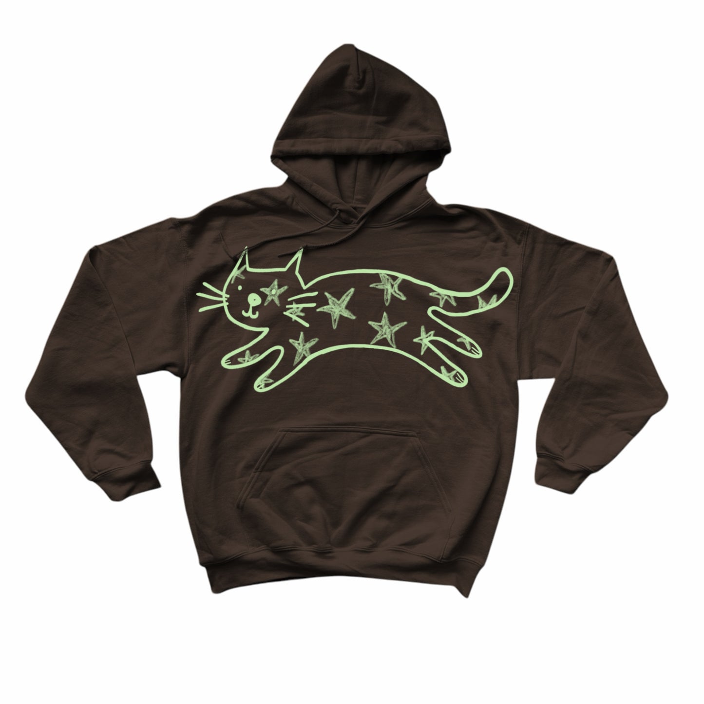 Mega Star Cat brown hoodie