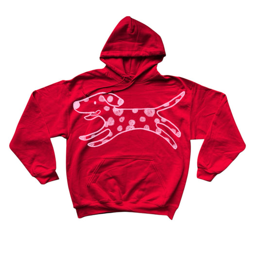Polka dot MEGA Dalmatian red hoodie