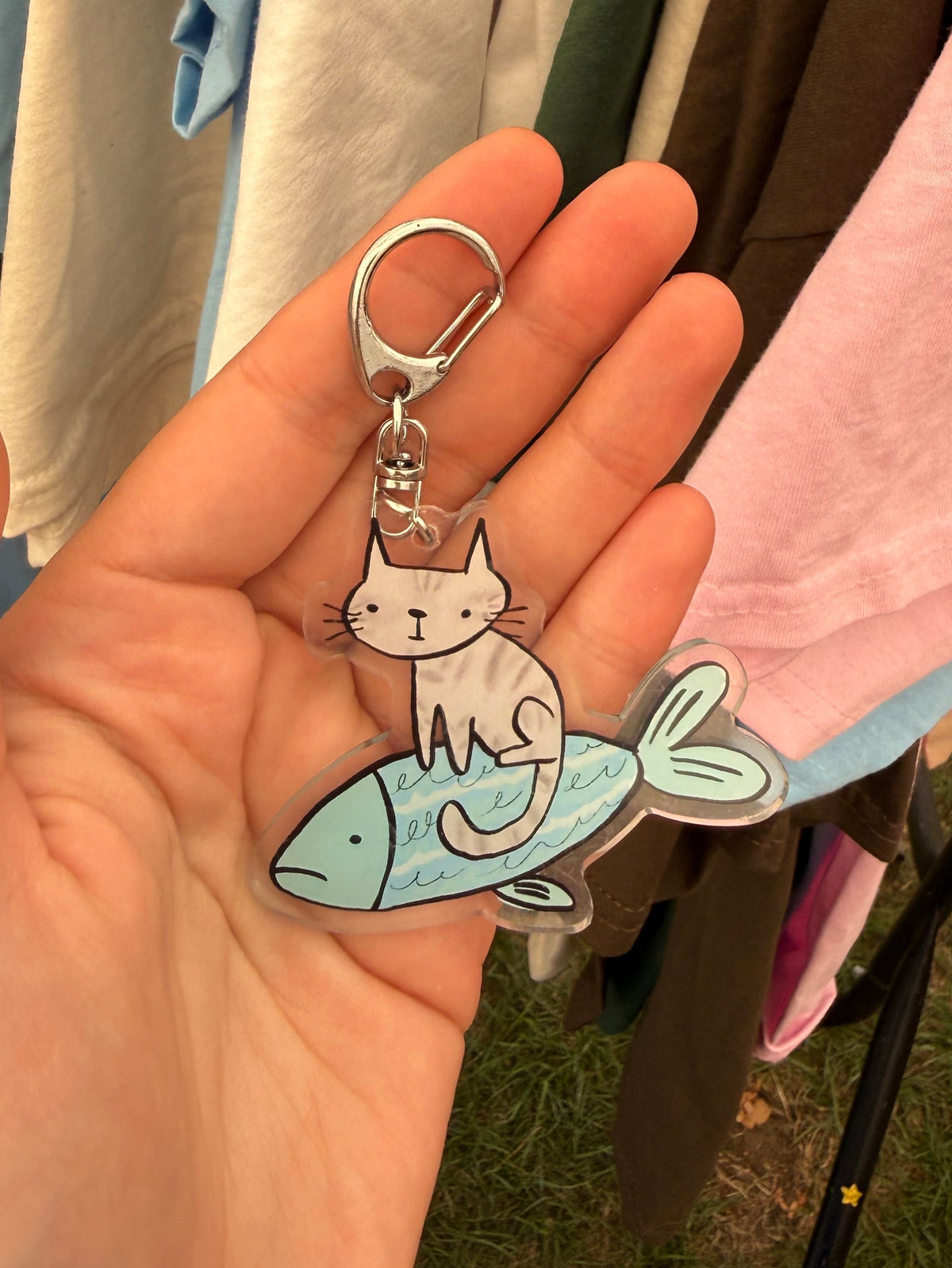 Fish rider keyring