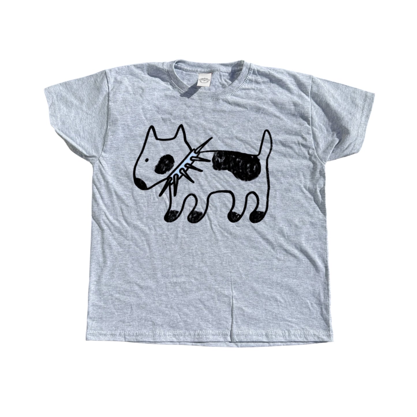 Spiky Collar dog grey tee