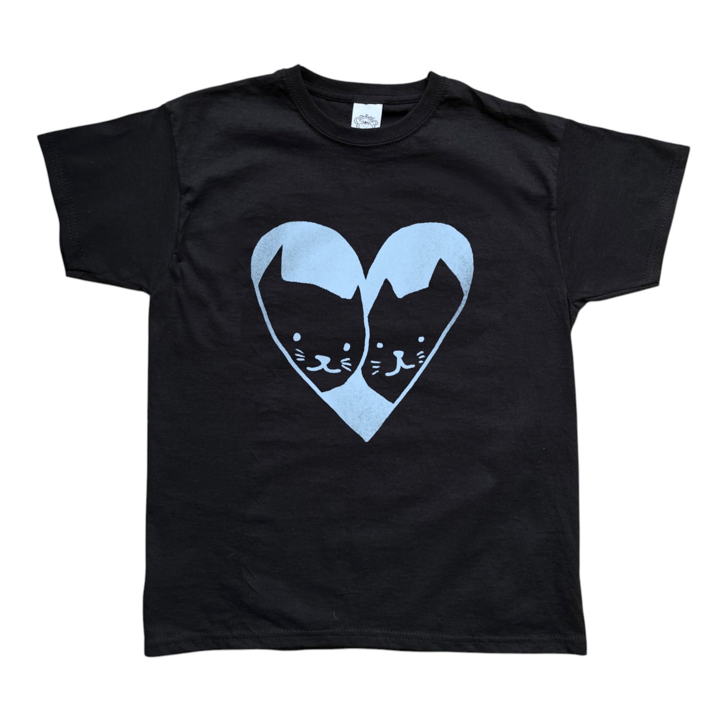 2 cats in love black tee