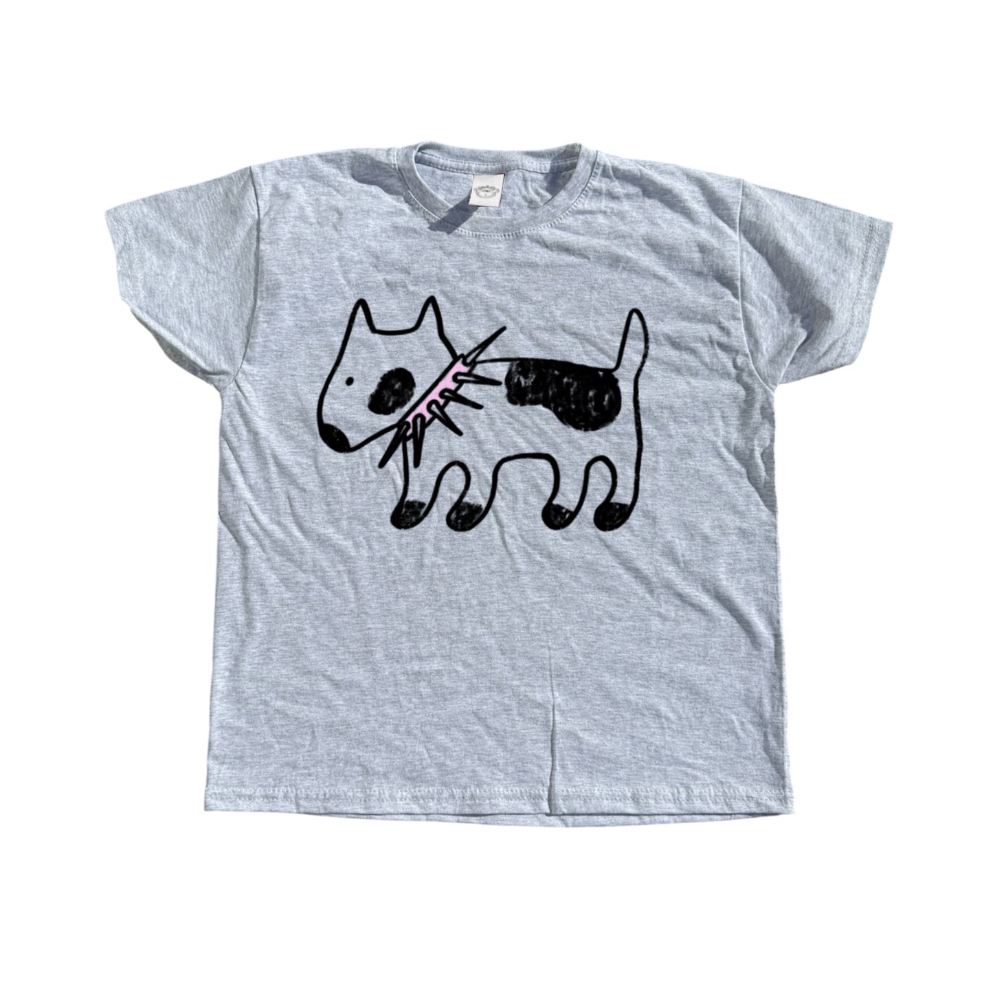Spiky Collar dog grey tee
