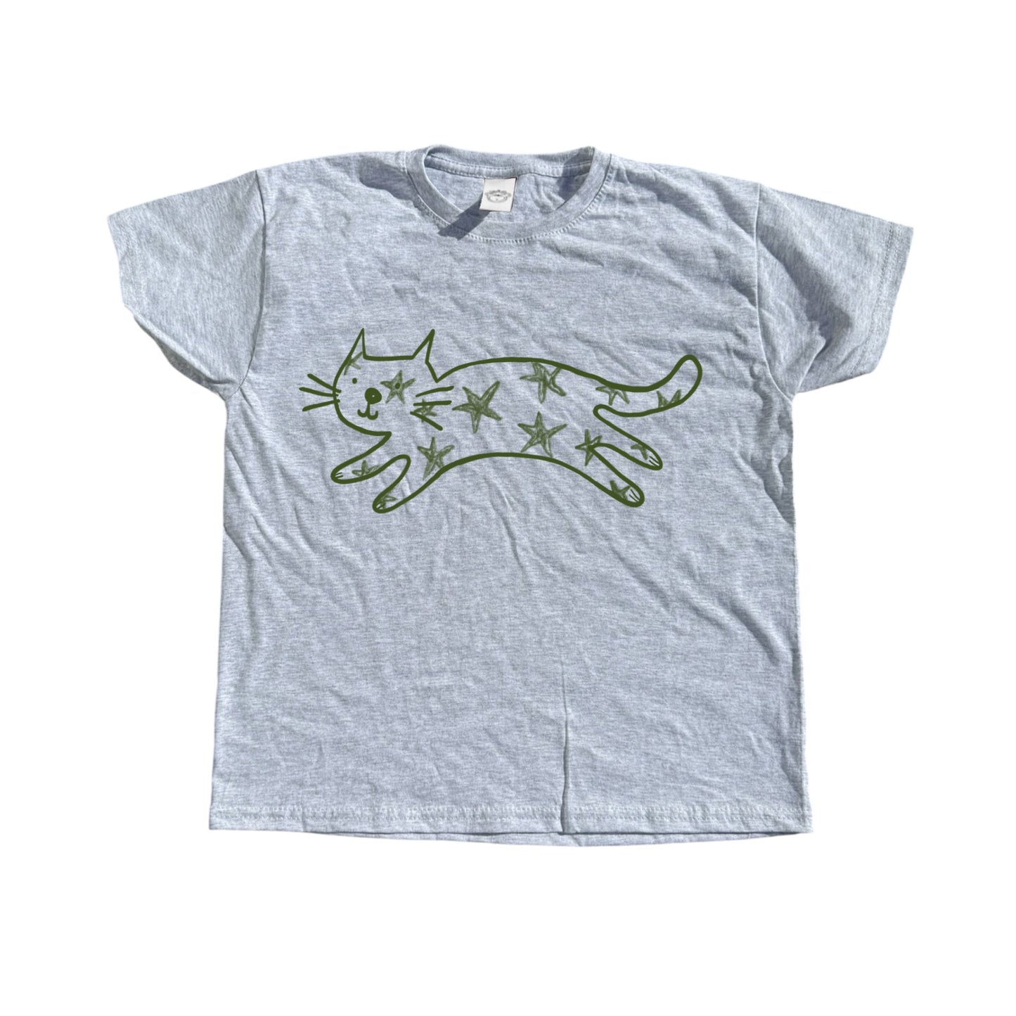 Starry cat grey tee