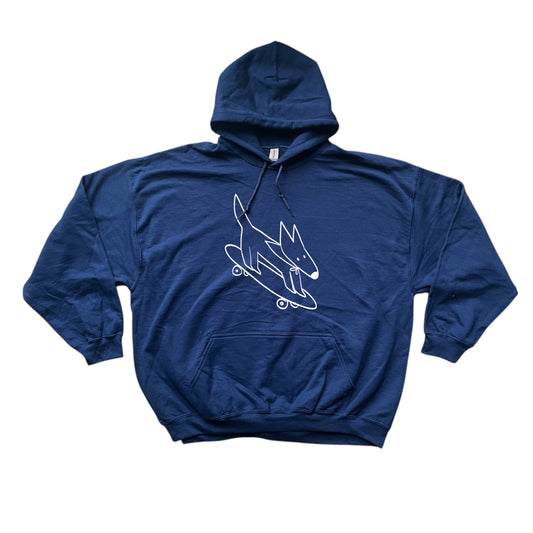Skater dog navy blue hoodie
