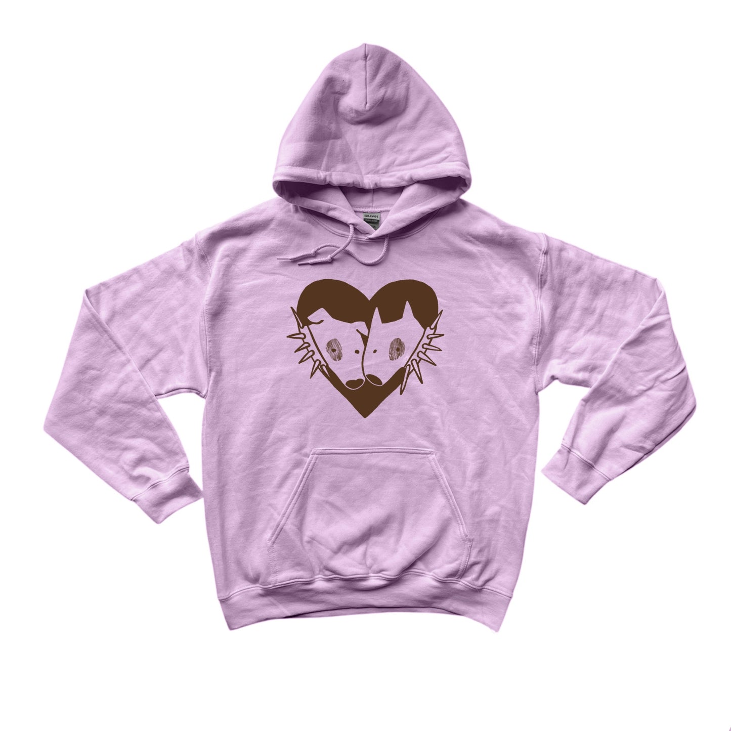 2 spiky collar dogs in love pink hoodie