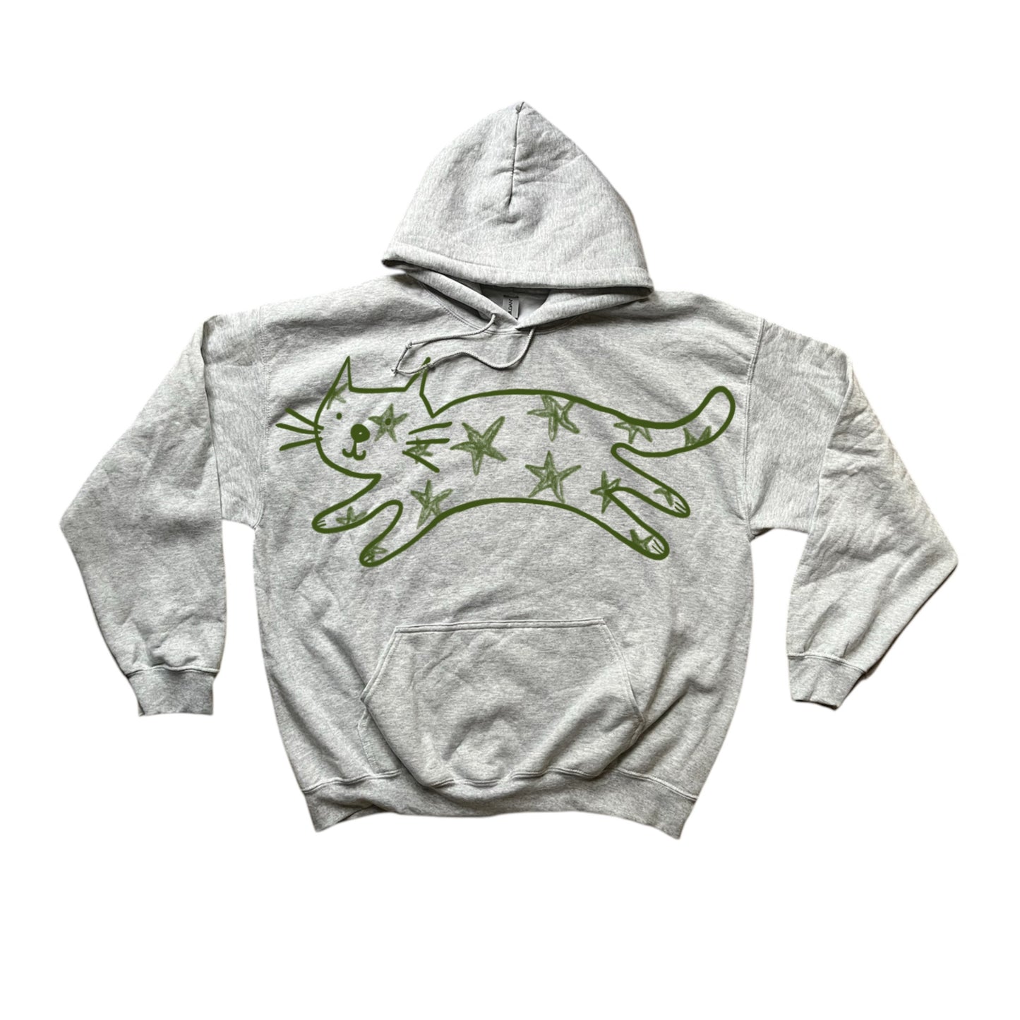 Mega Star Cat grey hoodie