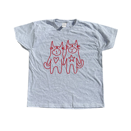 2 critters in love grey tee