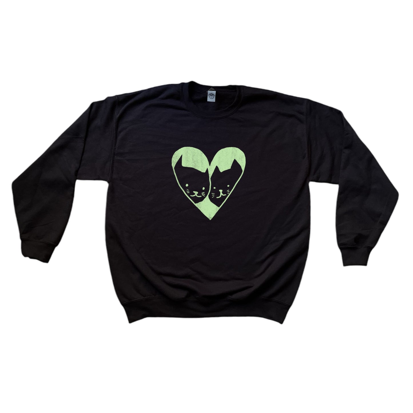 2 cats in love black Sweatshirt
