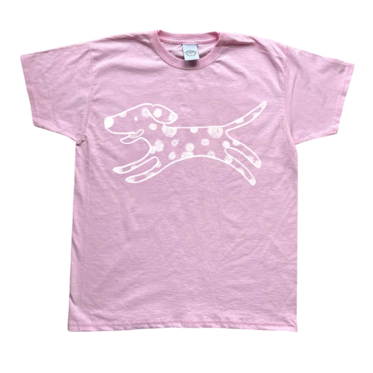 Polka dot Dalmatian pink tee