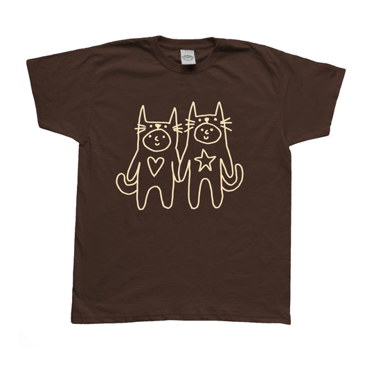 Two critters in love beige on brown Tee