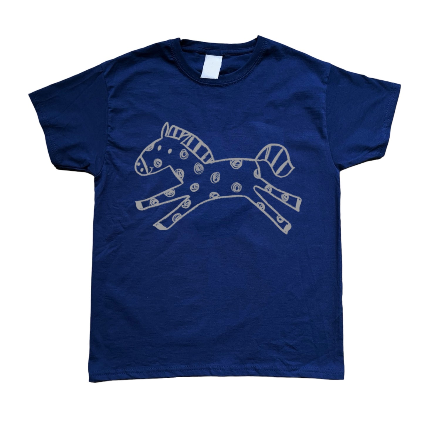 Polka dot horse navy tee