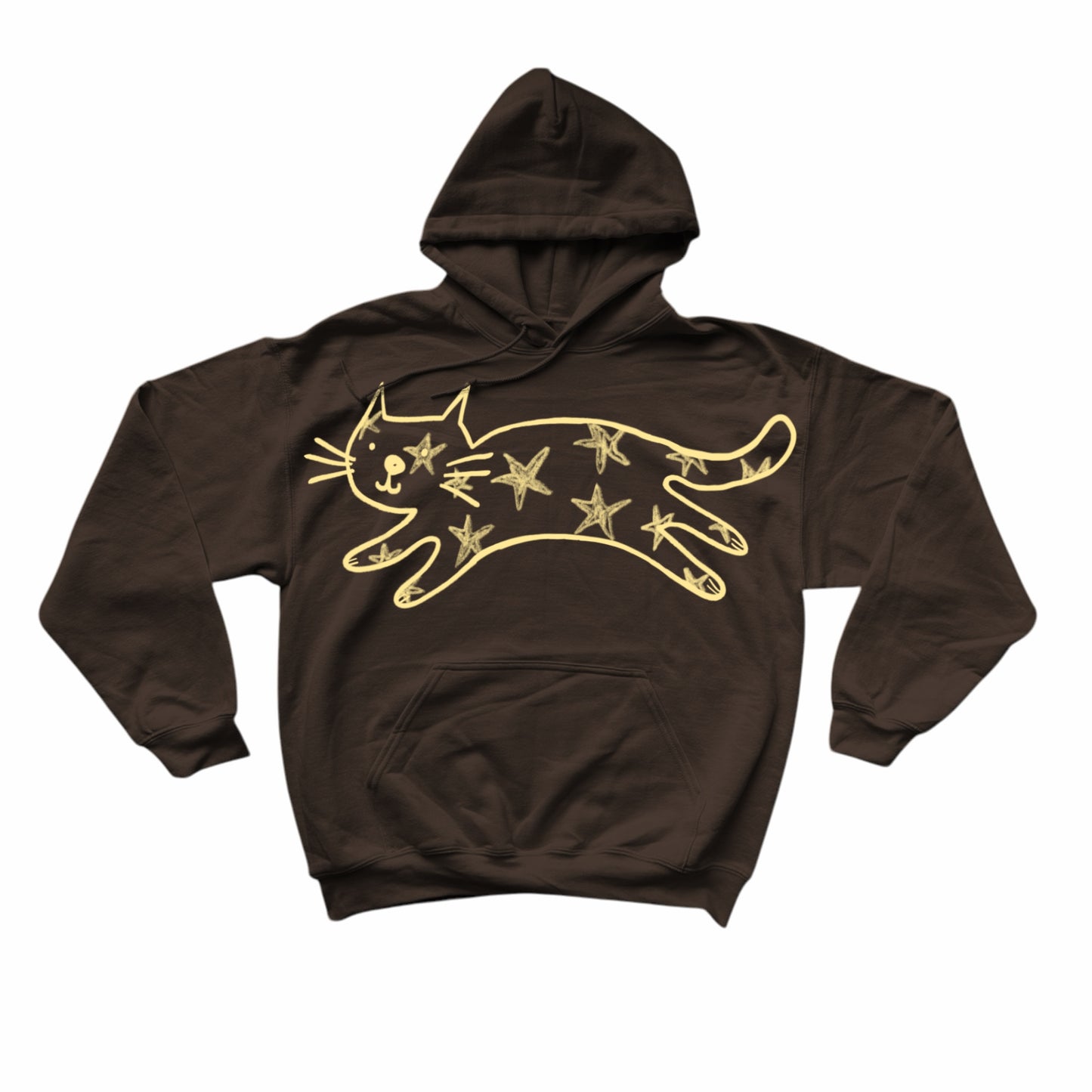 Mega Star Cat brown hoodie