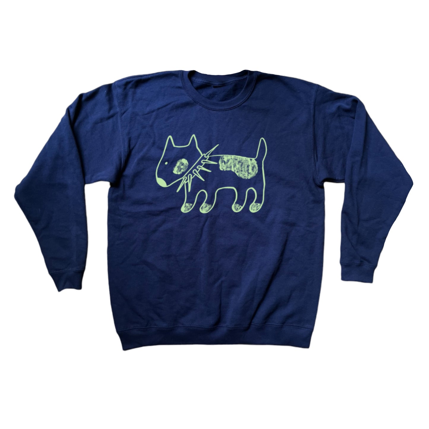 Spiky collar dog navy sweatshirt