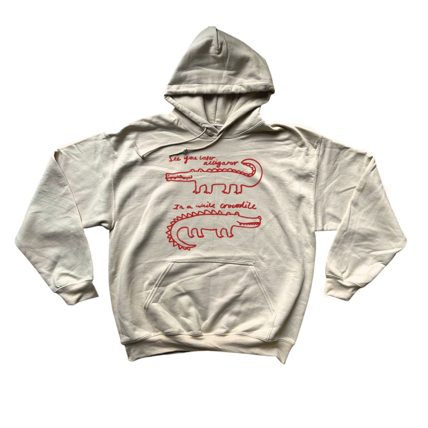 See you later alligator, in a while crocodile beige hoodie