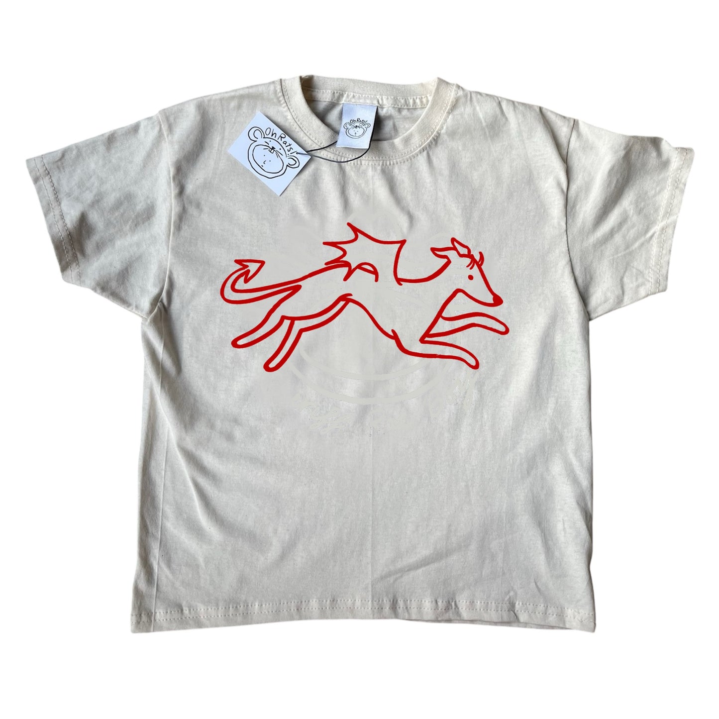 Devil dog beige tee