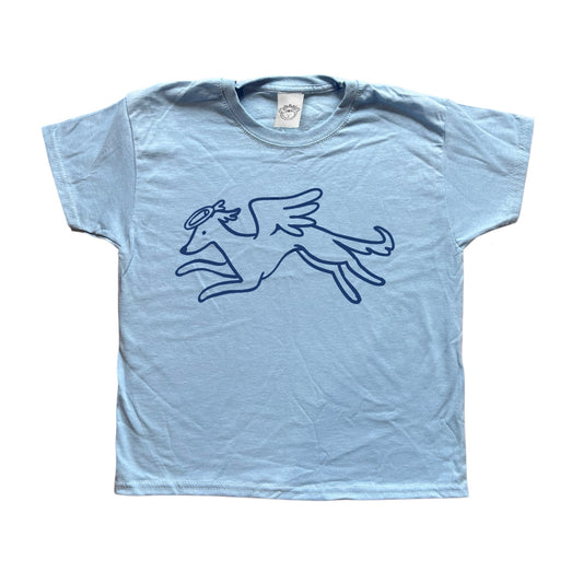 Heavenly hound baby blue tee