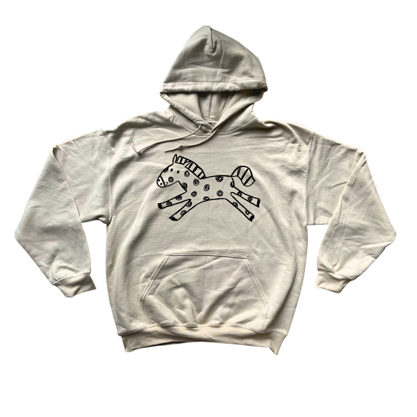 Polka dot horse beige hoodie