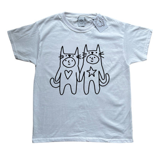 2 critters in love white tee