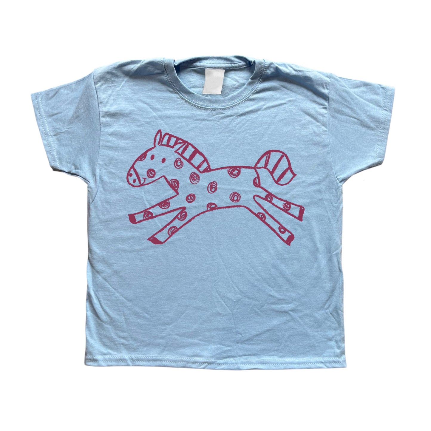 Polka dot horse baby blue tee