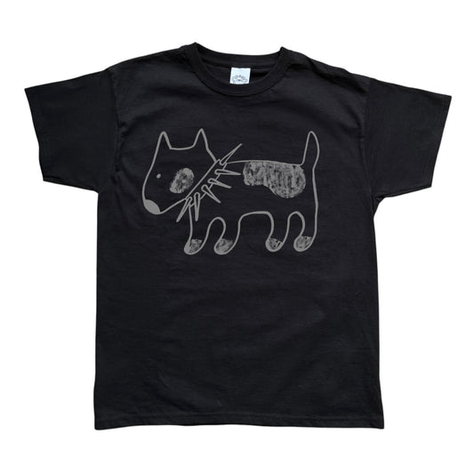 Spiky collar dog grey on black Baby Tee