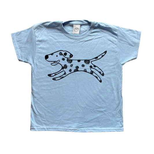 Polka dot dalmatian black on baby blue Tee