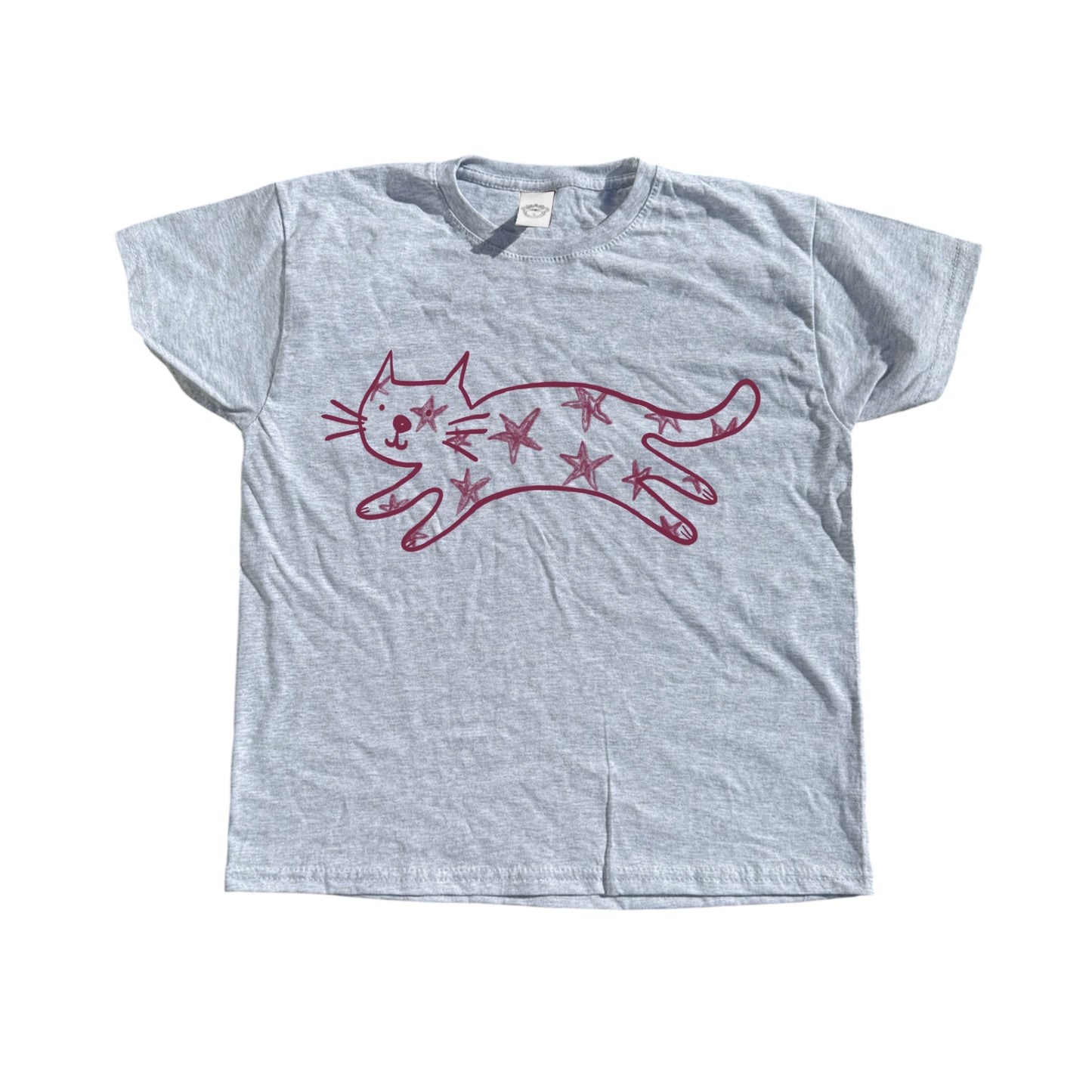 Starry cat grey tee