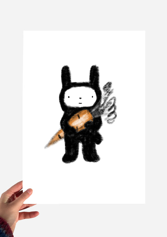 Bunny and carrot print