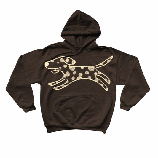 MEGA Polka dot dalmatian dog brown hoodie