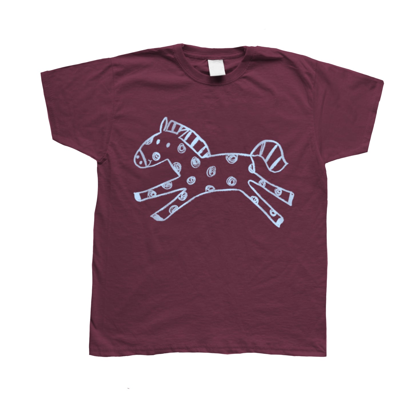 Polka dot horse burgundy tee