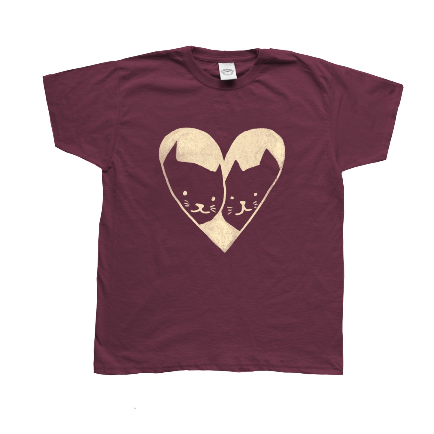 2 cats in love navy tee