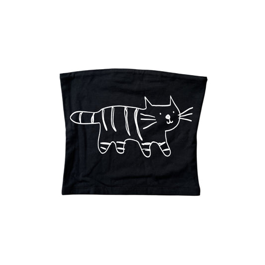 White on black tiger bandeau top