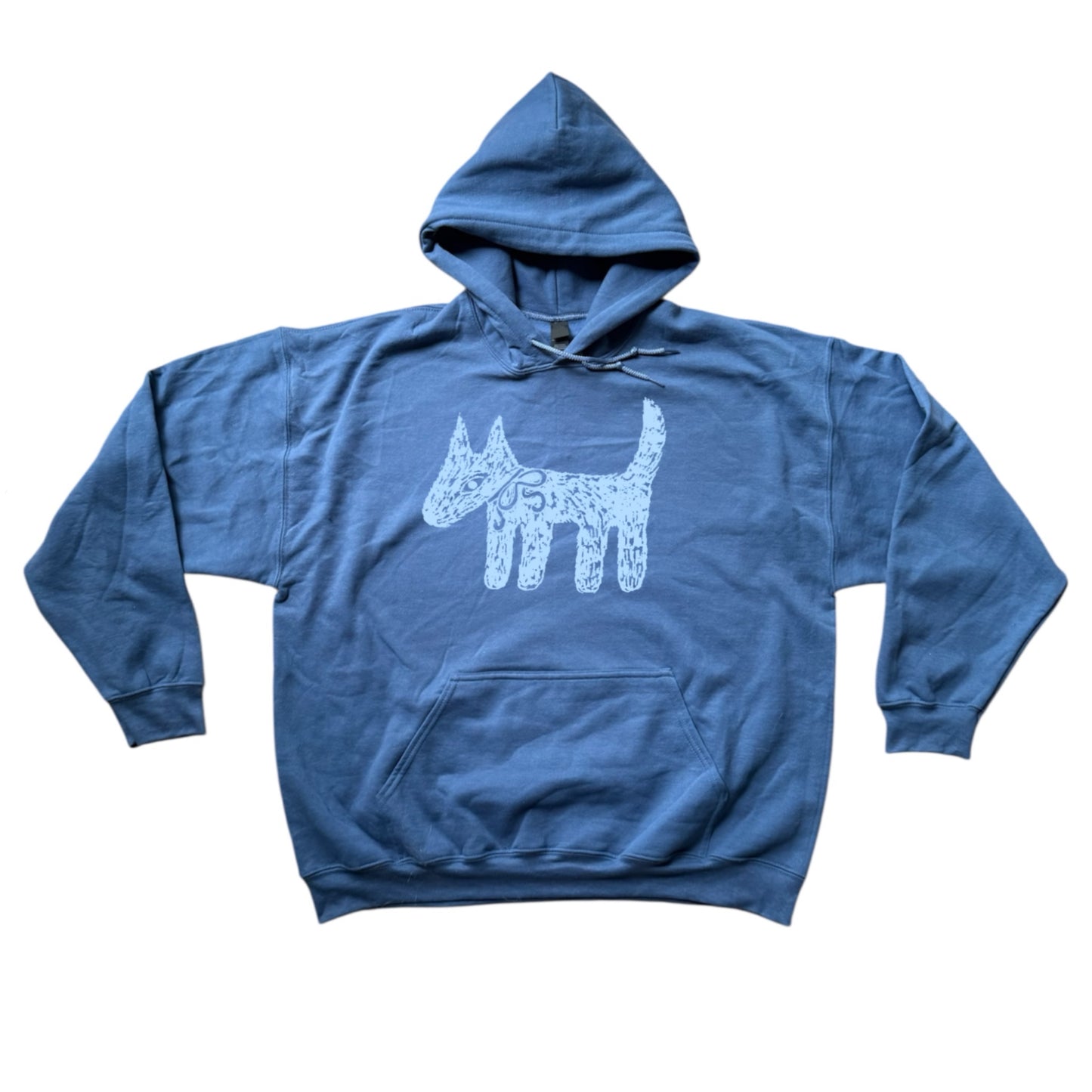 Scruffy dog indigo hoodie