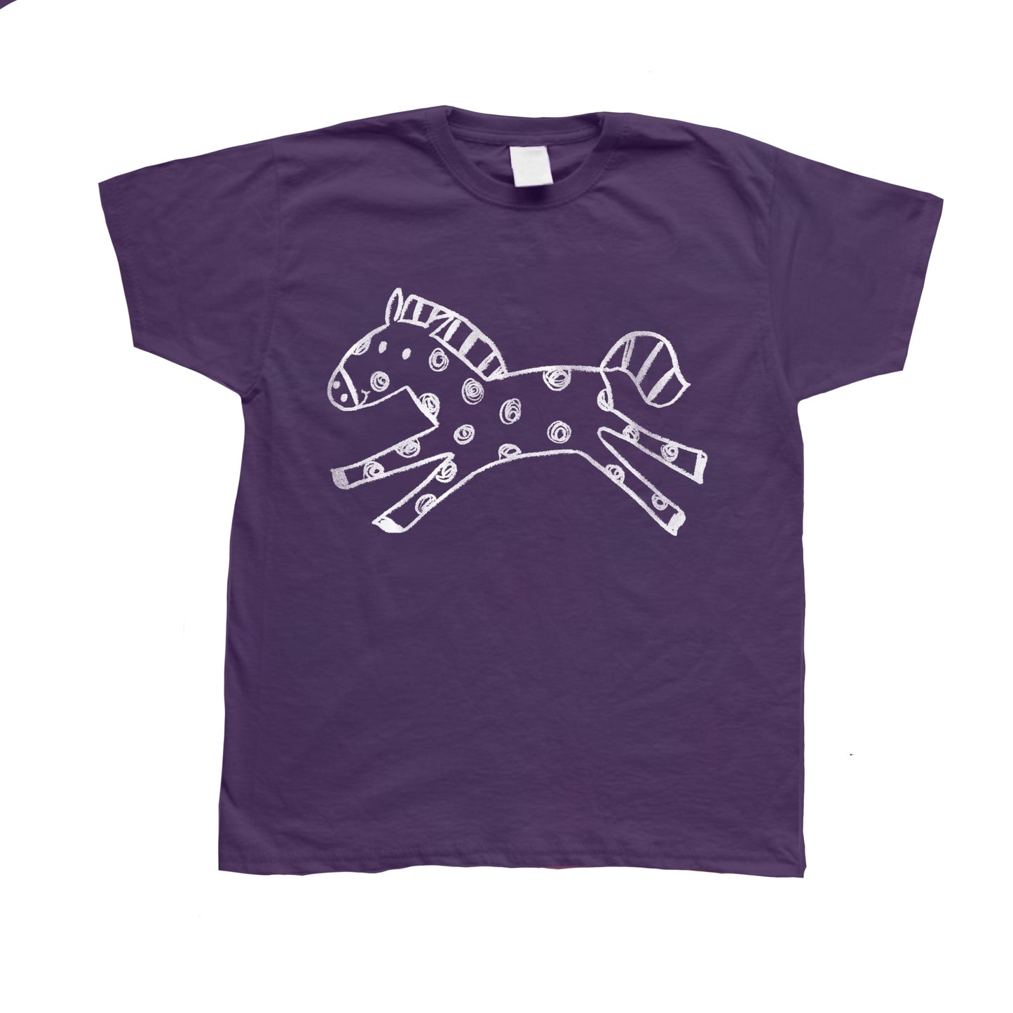 Polka dot horse purple tee