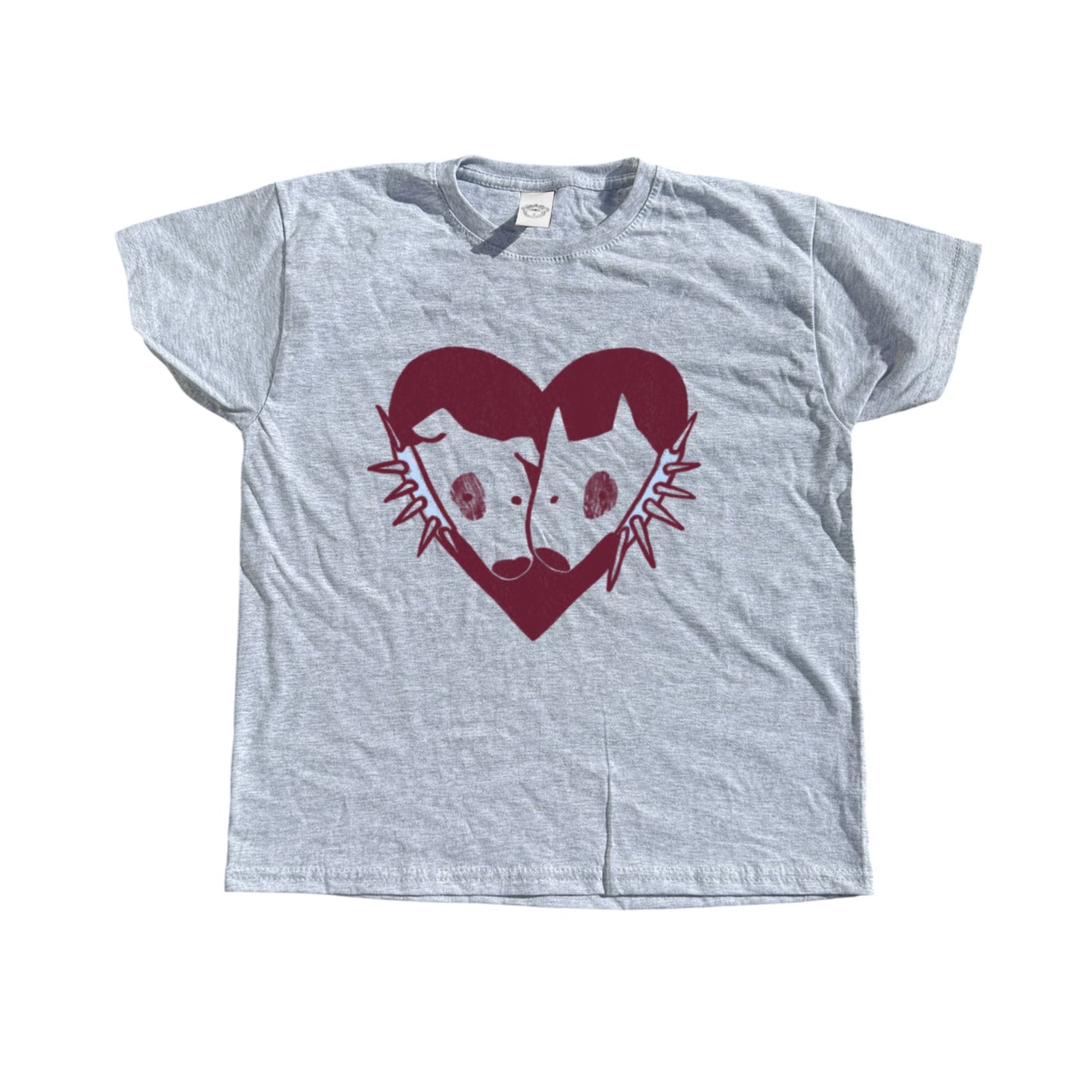 2 dogs in love grey tee