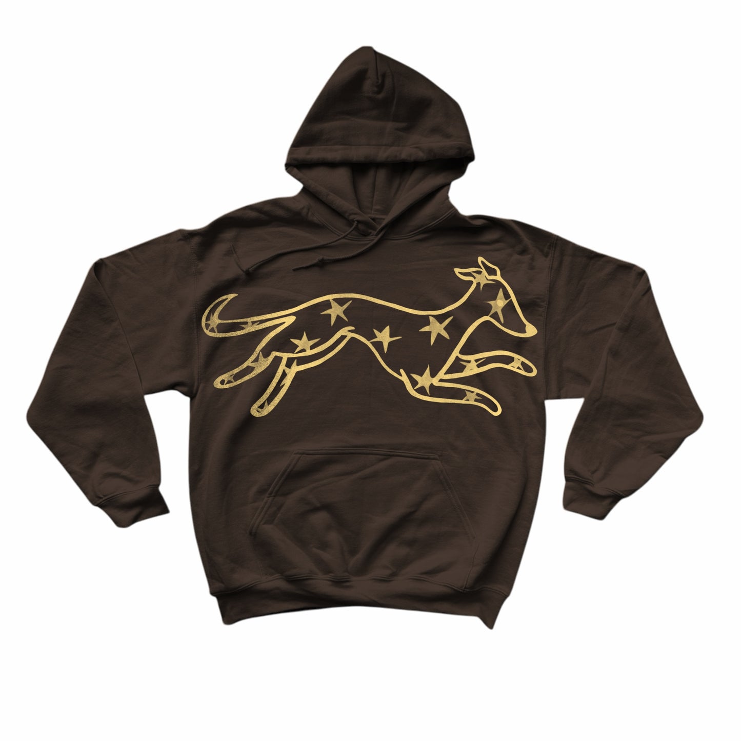 MEGA star dog brown hoodie