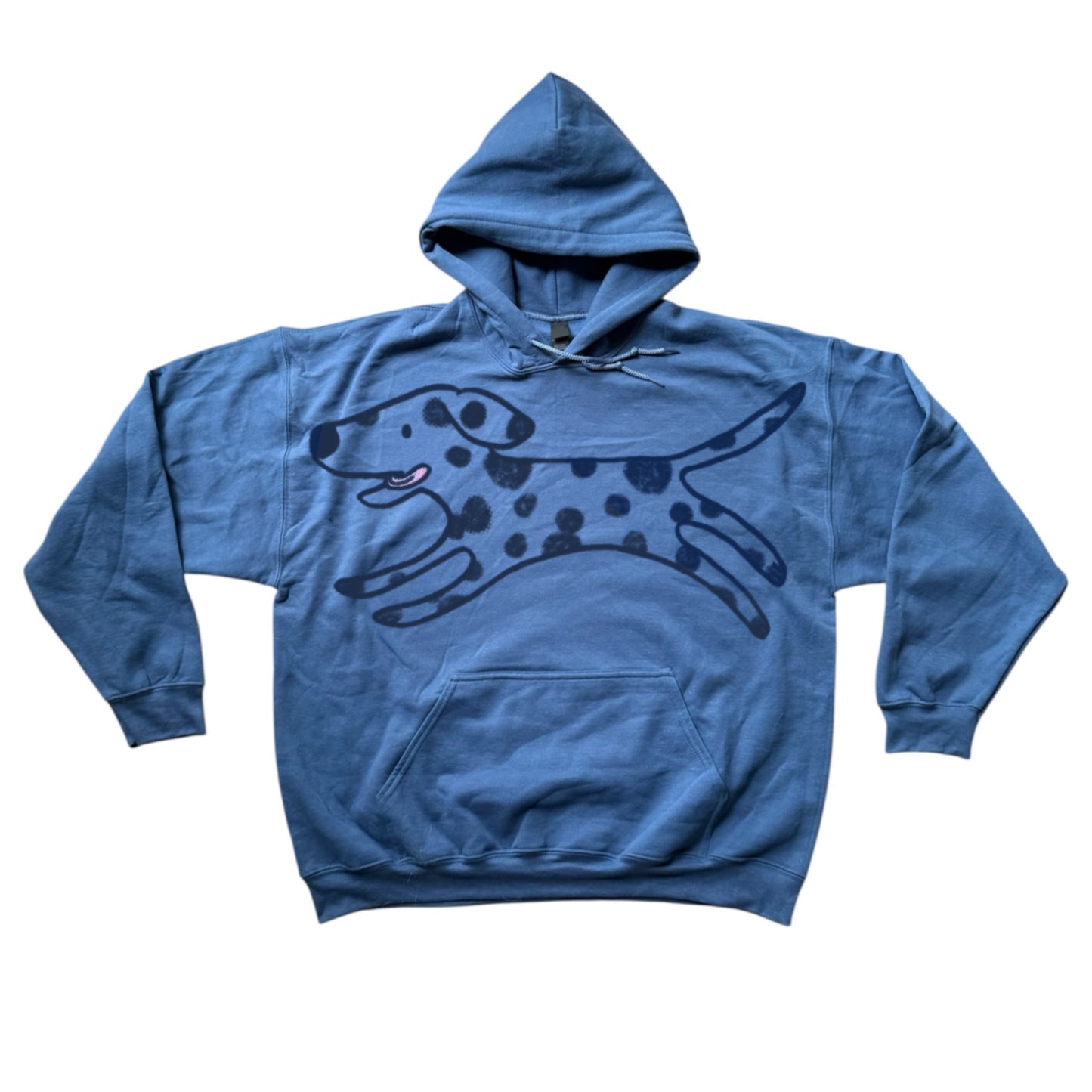 Polka dot MEGA Dalmatian indigo hoodie