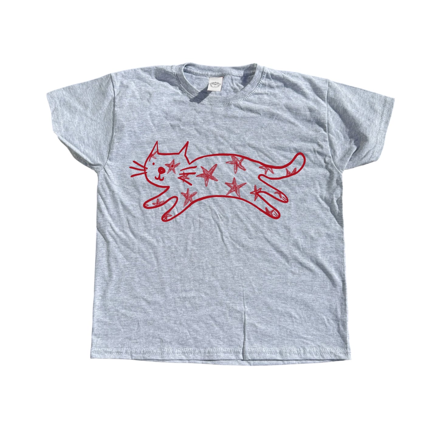 Starry cat grey tee