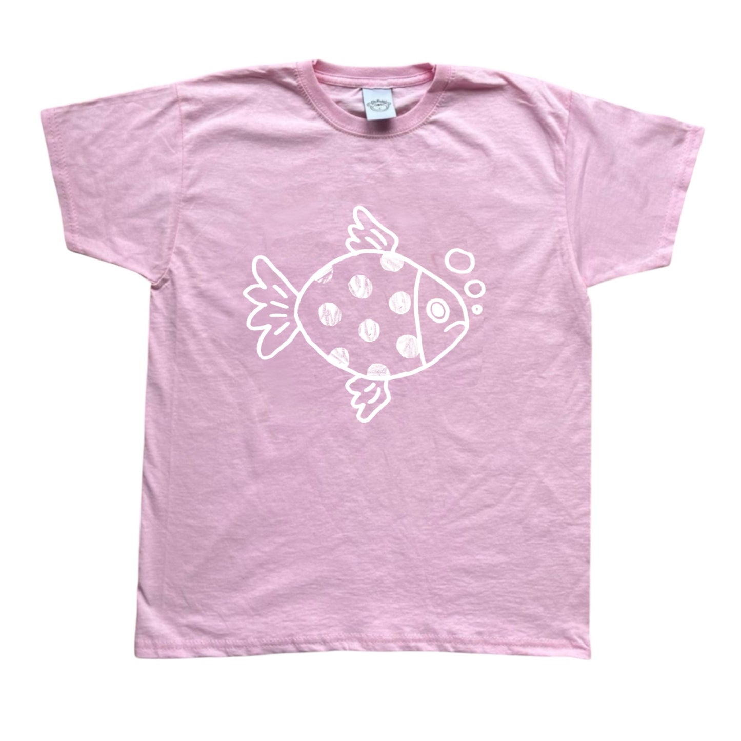 Polka dot fishy white on pink Tee
