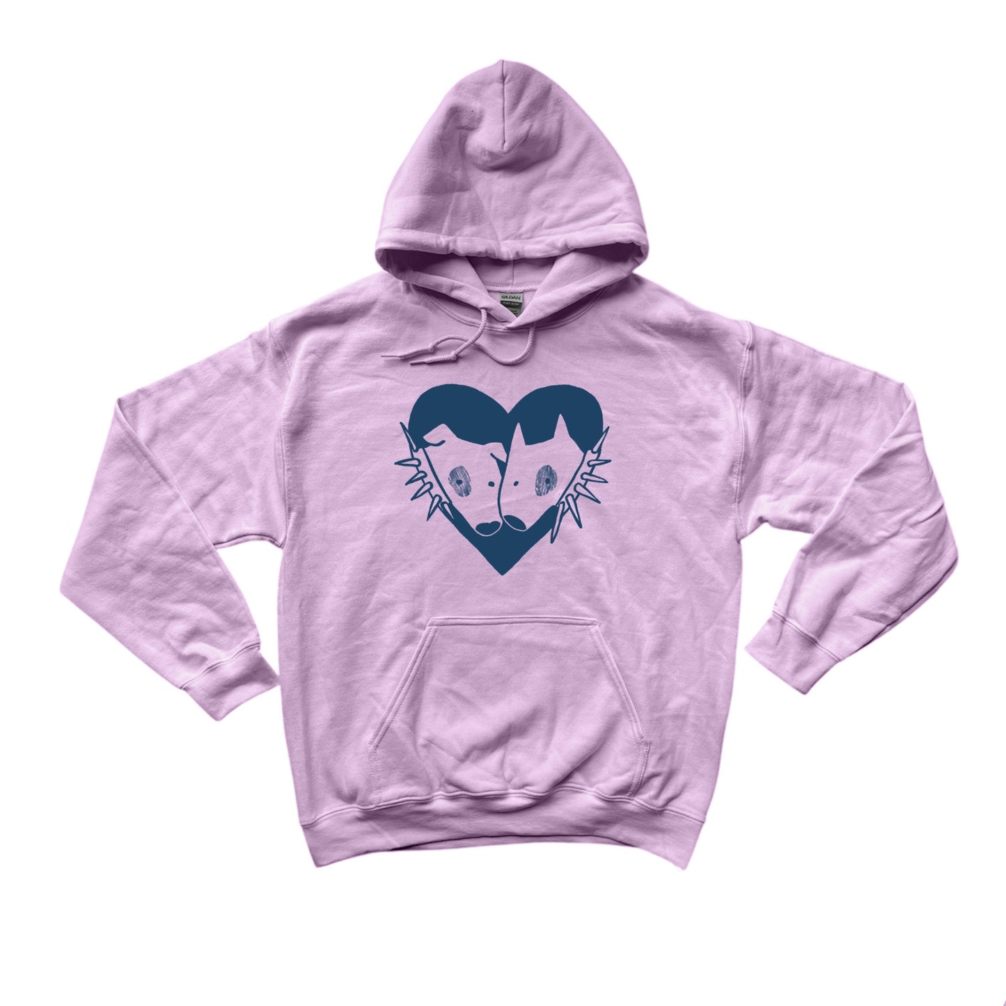 2 spiky collar dogs in love pink hoodie