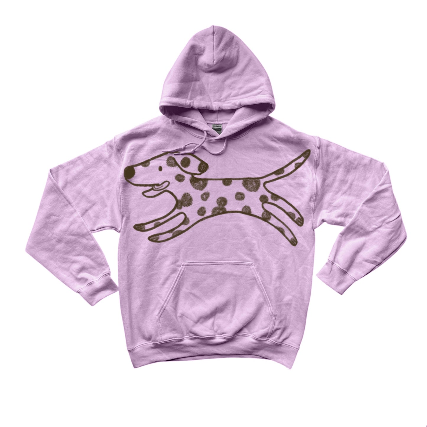 MEGA Polka dot dalmatian dog pink hoodie