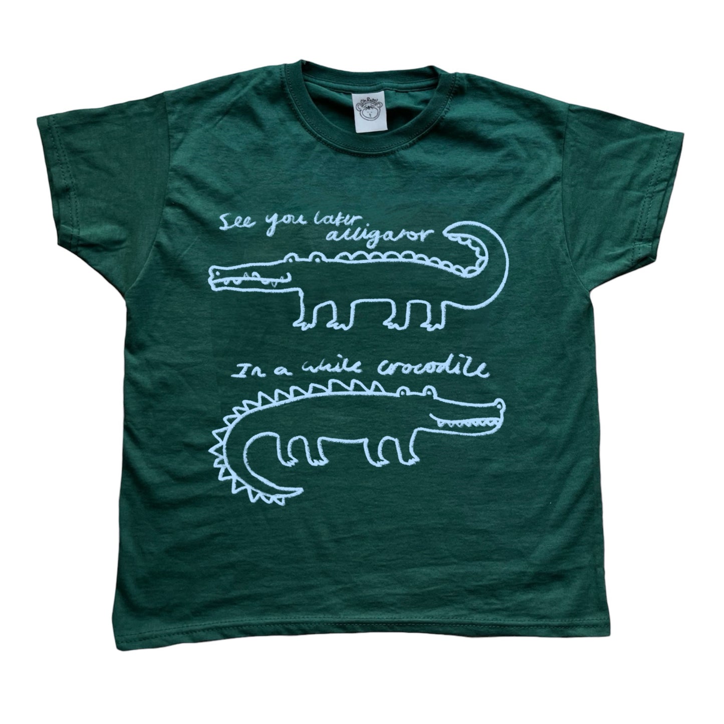 See you later alligator forest green tee