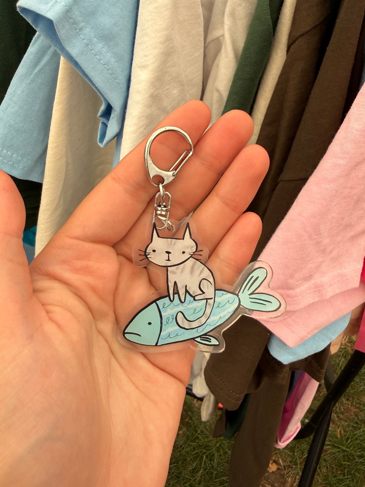 Fish rider keyring