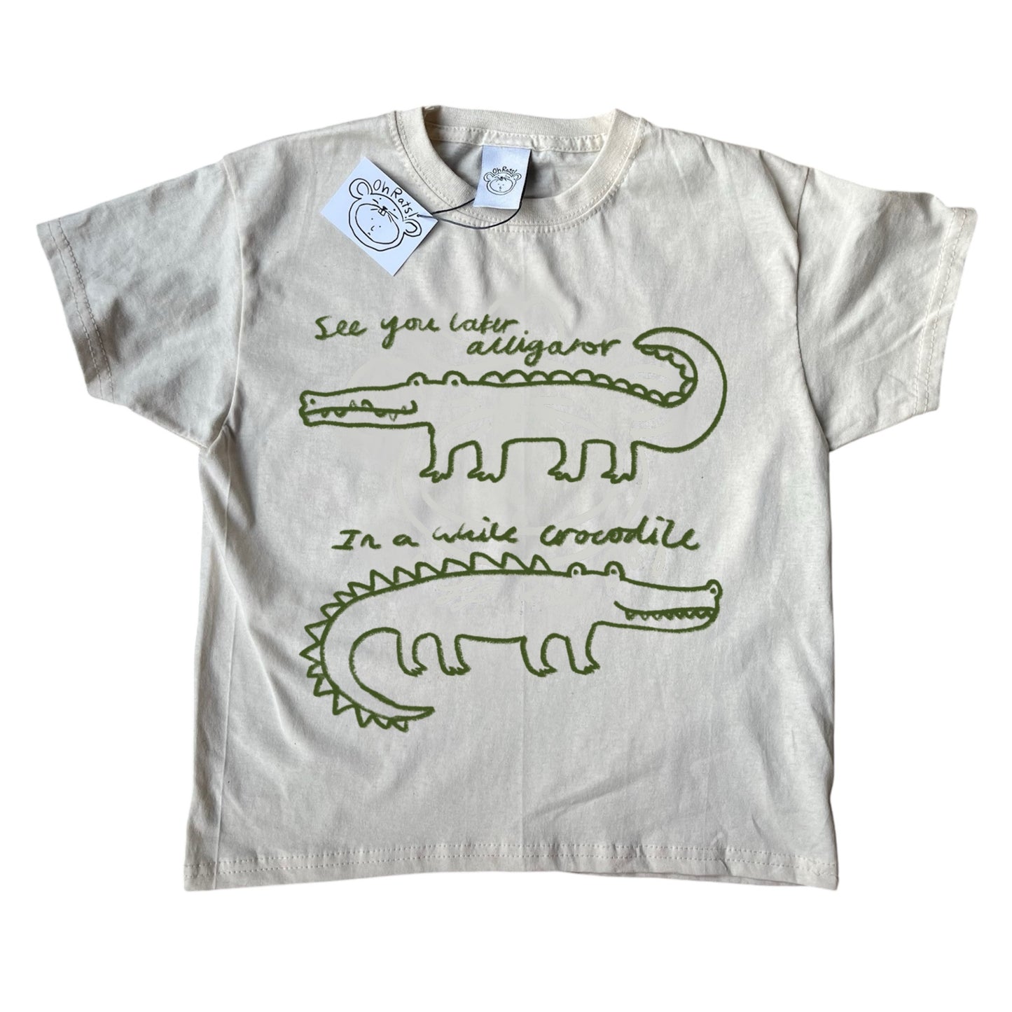 See you later alligator beige tee