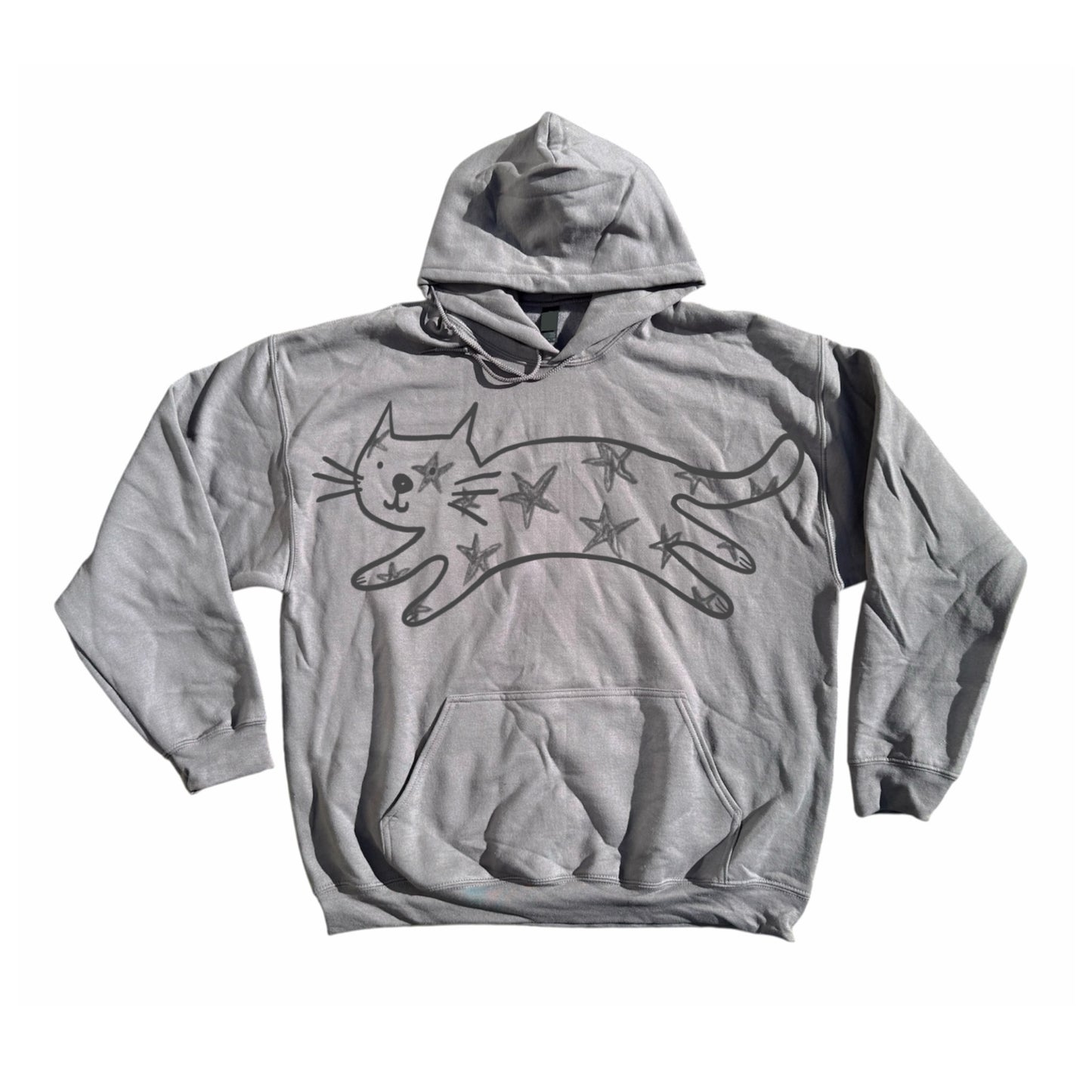 Mega Star Cat dark grey hoodie