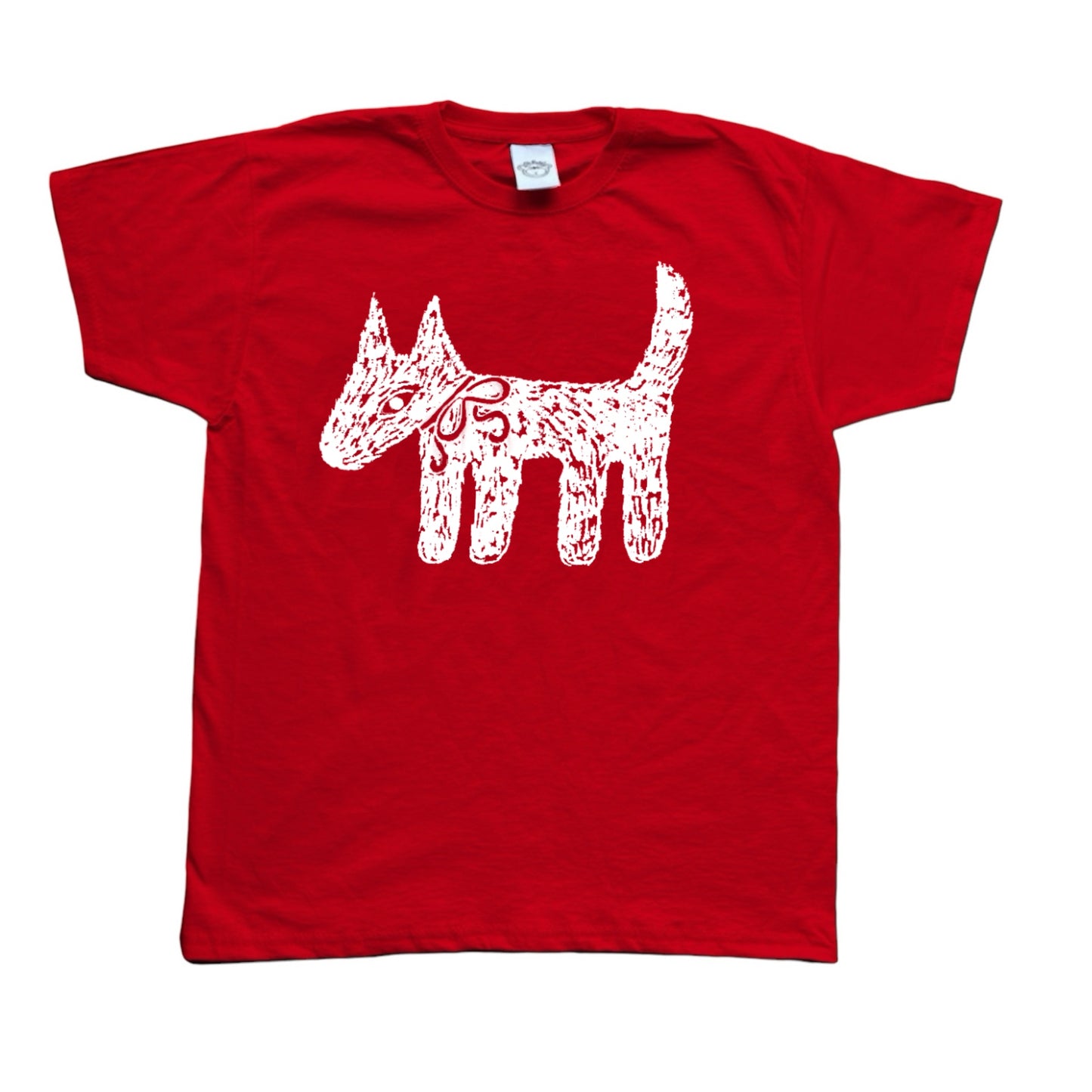 Scruffy dog black on red with white bow Baby Tee